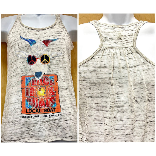 Tank top 'Peace, Love & Goats'