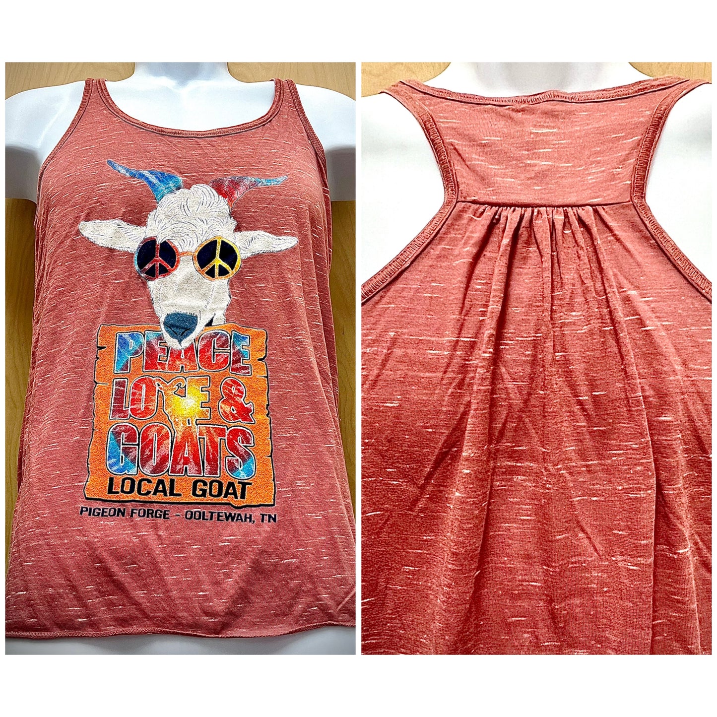 Tank top 'Peace, Love & Goats'